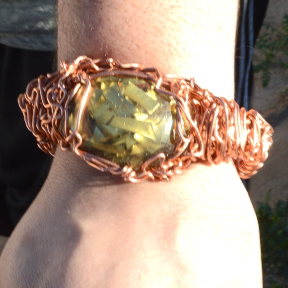 Conceptual Subculture Other - Brass Copper Warrior Armelet Cuff Bracelet OOAK